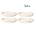 Axyaa Beige Vertical Plastic Plate Set for Home, Camping, and Outdoor Snacking