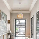 Axyaa Nordic Wooden Bead LED Chandelier, Retro Attic E27 Pendant Lamp