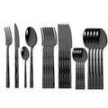 Axyaa 24pcs Stainless Steel Cutlery Set with Diamond Handle