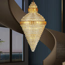 Axyaa Spiral Staircase Crystal Chandelier for Luxury Living Room