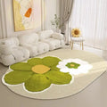 Axyaa Irregular Shape Fluffy Flower Carpet Soft Plush Rug for Living Room and Bedroom