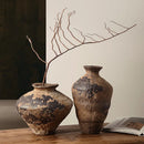 Axyaa Retro Wabi-Sabi Ceramic Vase for Stylish Living Room Flower Arrangement