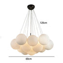 Axyaa White Bubble Glass Chandelier Ball Pendant Lamp for Home Decor