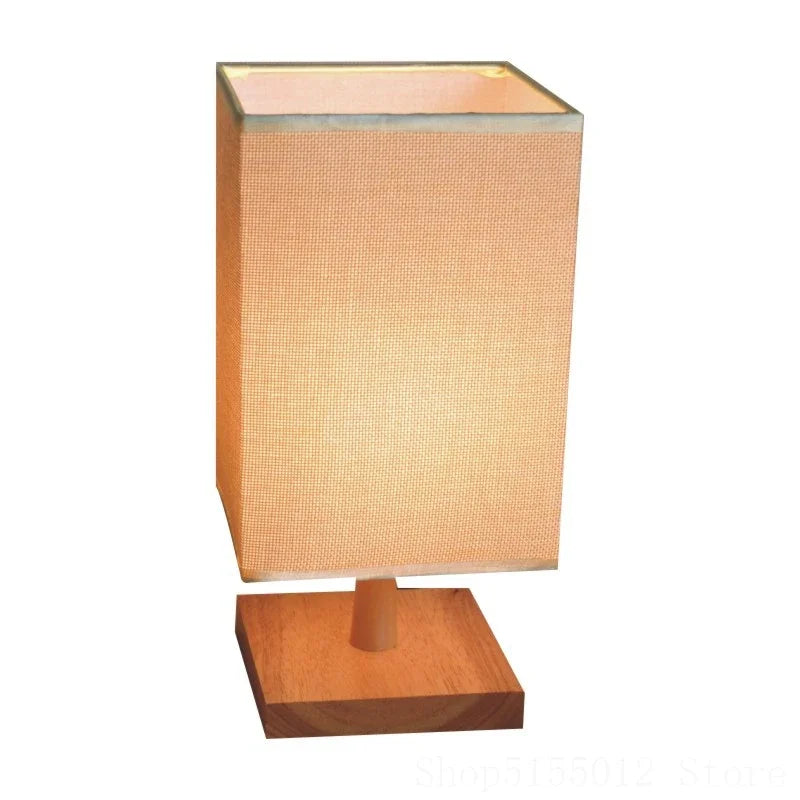 Axya Wooden LED Table Lamp Fabric Lampshade Simple Lighting Home Decor