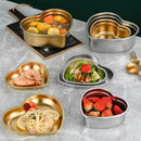 Axyaa Heart-shaped Snack Tray: Multi-size Stainless Steel Dessert Plate for Kitchen Storage