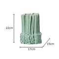 Axyaa Wrinkled Ceramic Vase with Artificial Flowers for Stylish Room Decor