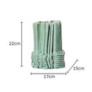 Axyaa Wrinkled Ceramic Vase with Artificial Flowers for Stylish Room Decor