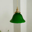 Axyaa Japanese Brass Pendant Lamp with Adjustable Wire in Green