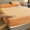 Axyaa Plush Velvet Fitted Sheet Set 3-Piece - High Quality Soft Mattress Cover & Pillowcase