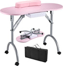 Axyaa Foldable Nail Desk with Drawer & Wrist Rest - Portable Manicure Station