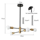 Axyaa Modern Nordic Sputnik Black LED Chandeliers, 4/6/8-Light Pendant Ceiling Fixtures