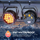 Axyaa 18LEDs RGBWA+UV Par Lights: Waterproof & High Brightness Stage Lighting