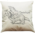 Dachshund Linen Pillowcase 45*45cm by Axyaa: Cozy Decor for Car, Bedroom, Sofa & Kids