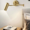 Axyaa Swing Arm LED Wall Sconce - Telescopic Rocker Switch Bedside Lamp