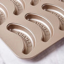 Axyaa 10-Hole Carbon Cake Baking Pan Non-Stick Muffin Mold Bakeware Tools