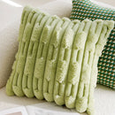 Axyaa Floral Embroidered Pillowcase - Green Yellow Cotton Cushion Cover