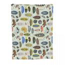 Axyaa Aqua Isopod Pattern Throw Blanket - Soft Custom Beds Blanket