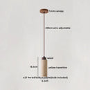 Axyaa Yellow Travertine LED Pendant Lamp Wood Stone Hanging Light