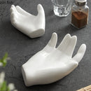 Axya Ceramic Buddha Hand Leaf Sushi Plate Set for Molecular Cuisine