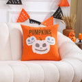 Axyaa Embroidered Cotton Halloween Throw Pillowcase 45x45 Decorative Sofa Cover