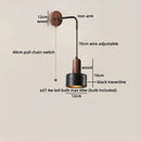 Axyaa Black Travertine Stone LED Wall Lamps for Home Interior Lighting