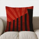 Axyaa Red & Black Abstract Pattern Throw Pillow Cover for Sofa, Bedroom & Car