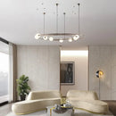 Axyaa Modern LED Round Chandelier Pendant Lights for Living Room and Bedroom
