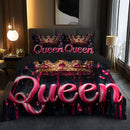 Axyaa Queen Crown 3D Duvet Cover Set - Ultra-Soft Microfiber Fantasy Design