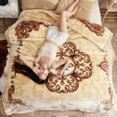 Axyaa Double Sided Warm Raschel Blanket for Winter - High End Soft & Cozy Weighted Comforter
