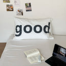 Axyaa White Cotton Pillowcase with Letter Print, Soft & Breathable Single Cover