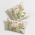 Axyaa Daisy Floral Embroidery Pillow Cover 45x45cm/30x50cm Yellow Blue