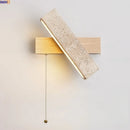 Axyaa LED Yellow Travertine Wooden Wall Light for Luxury Indoor Decor