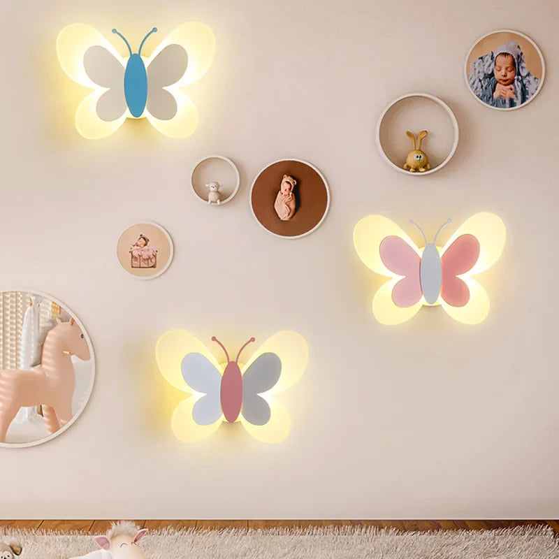 Axya Butterfly Wall Light: Creative LED Butterfly Sconce for Children's Bedroom