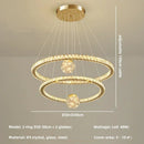 Axyaa Crystal Pendant Chandelier: Modern Living Room Steel Glass Globe LED Lighting