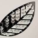 Axyaa Flower Leaf Crystal Chandelier Ceiling Light Gold/Black G9 Tricolor Lamp