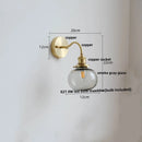 Axyaa Green Class Ball LED Wall Light Fixture with Copper Socket Switch
