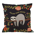 Axyaa Cute Sloth Elephant Leaf Pillowcase with Flashing Lights - 45x45 50x50