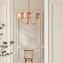 Nordic Pink Chandelier by Axyaa: Art Glass Lights for Warm, Romantic Spaces