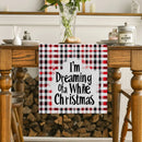 Axyaa Snow Fir Checkered Table Runner for Dining Room