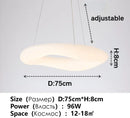Axyaa Nordic White LED Chandelier: Round Italian Designer Pendant Light for Home Decor