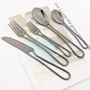 Gold Cutlery Set Stainless Steel Dinnerware Axyaa Tableware Party Kitchen Flatware