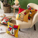Axyaa Picasso Graffiti Art Painting Cushion Cover for Home Décor