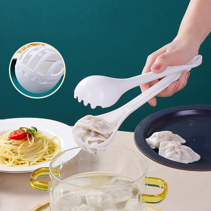 Axyaa 3-in-1 Kitchen Utensil Set: Pasta Clips, Food Tongs, Mixer