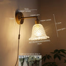 Axyaa Nordic Copper Glass LED Wall Lights Fixture for Balcony Bathroom Bedroom