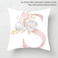 Axyaa Pink Letterwork Cushion Cover 45*45cm, Wedding Party Decor, Elegant Wedding Pillow