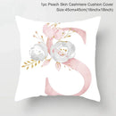 Axyaa Pink Letterwork Cushion Cover 45*45cm, Wedding Party Decor, Elegant Wedding Pillow