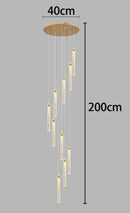 Axyaa Crystal Chandelier Stair Pendant Lamp Living Room Pendant Lights