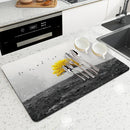 Axyaa Scenery Kitchen Absorbent Draining Mat - Quick Dry, Super Absorbent Dish Drying Mat