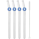 Axyaa Glass Straw Set - Summer Vacation Cocktail Kit with Cleaning Brush