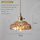 Axyaa Glass Pendant Light E27 Base Adjustable Ceiling Lamp for Living Room